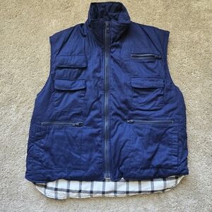 Branded Lion vest blue cargo full zip insulated mens XL